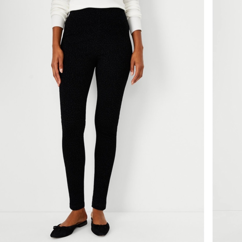 Ann Taylor The Flocked Animal Print Side Zip Legging 576105